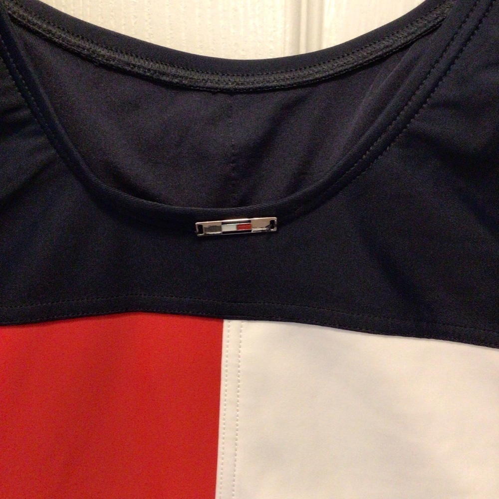 Tommy Hilfiger Womens Navy Red White Iconic Logo 1pc Swimsuit Size Small - Picture 8 of 12